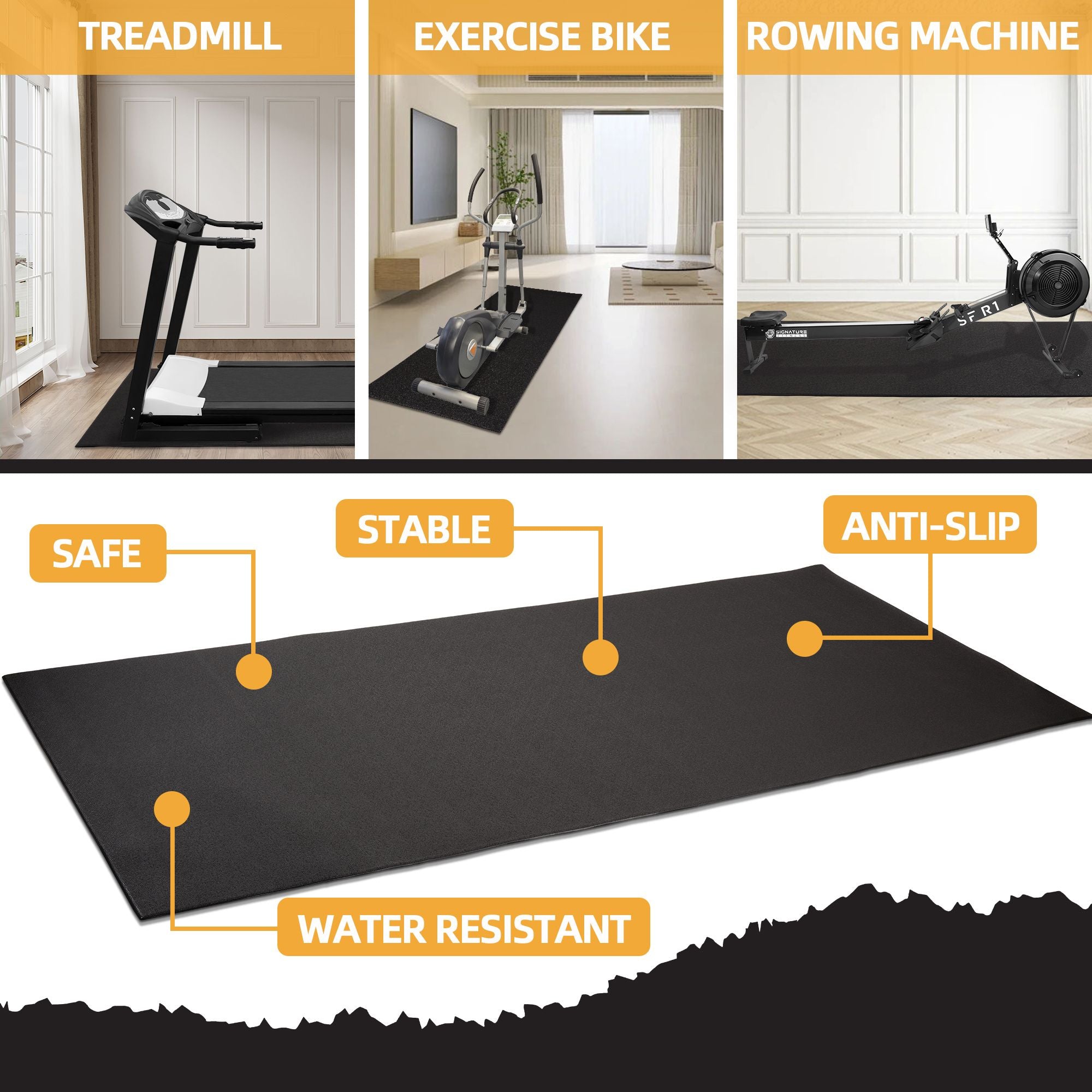 Elevon 2.5' x 5' High Density Gym Fitness Equipment Mat, Floor Protection (Used)