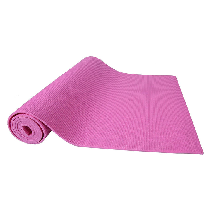 Fitvids 1/4” High Density Thick Non Slip Workout Yoga Mat and Carry Strap, Pink