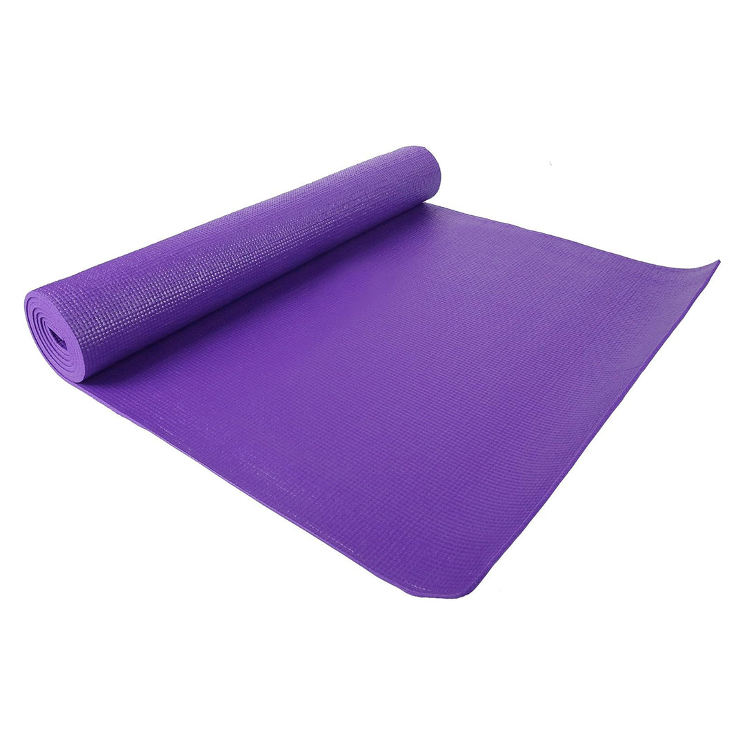 Fitvids 1/4” High Density Thick Non Slip Workout Yoga Mat & Carry Strap, Purple
