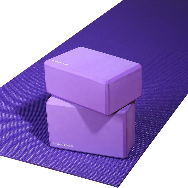 Fitvids 1/4” High Density Thick Non Slip Workout Yoga Mat & Carry Strap, Purple