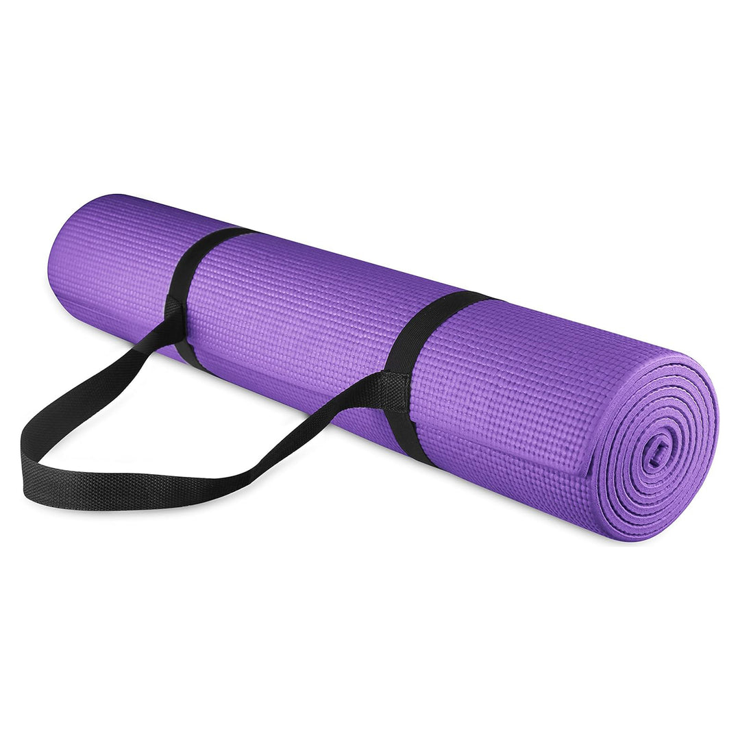 Fitvids 1/4” High Density Thick Non Slip Workout Yoga Mat/Carry Strap (Open Box)