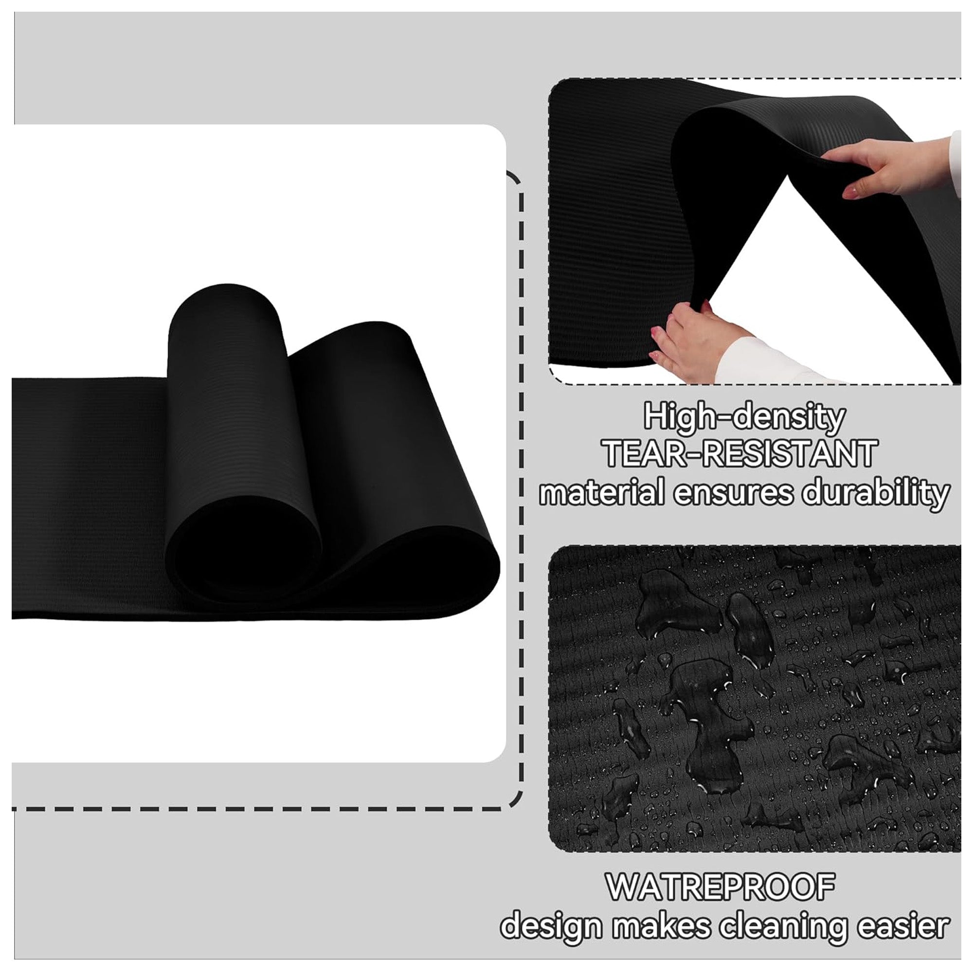 Fitvids 1/2-Inch Thick High Density Exercise Yoga Mat, Carrying Strap (Open Box)