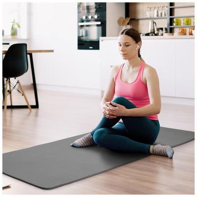 Fitvids 1/2-Inch Thick High Density Exercise Yoga Mat, Carrying Strap (Open Box)