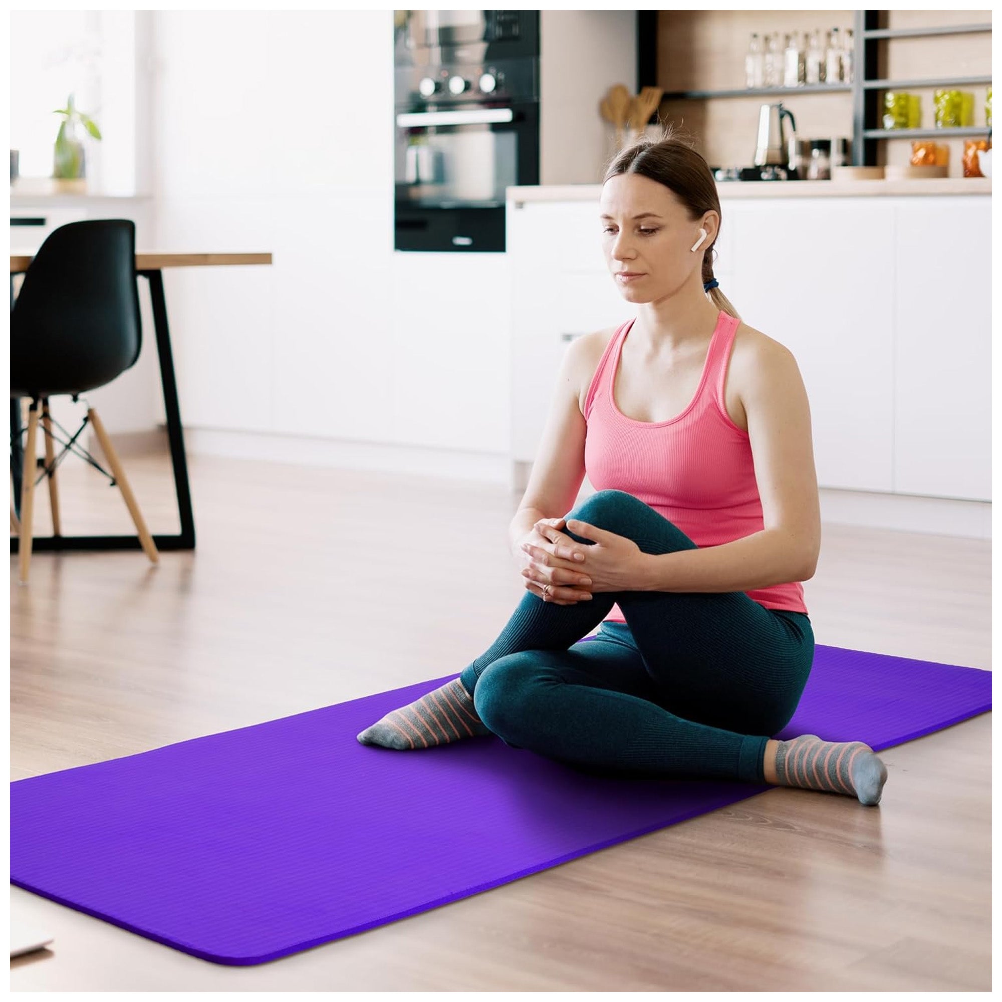Fitvids 1/2-Inch Thick High Density Exercise Yoga Mat, Carrying Strap (Used) - VMInnovations