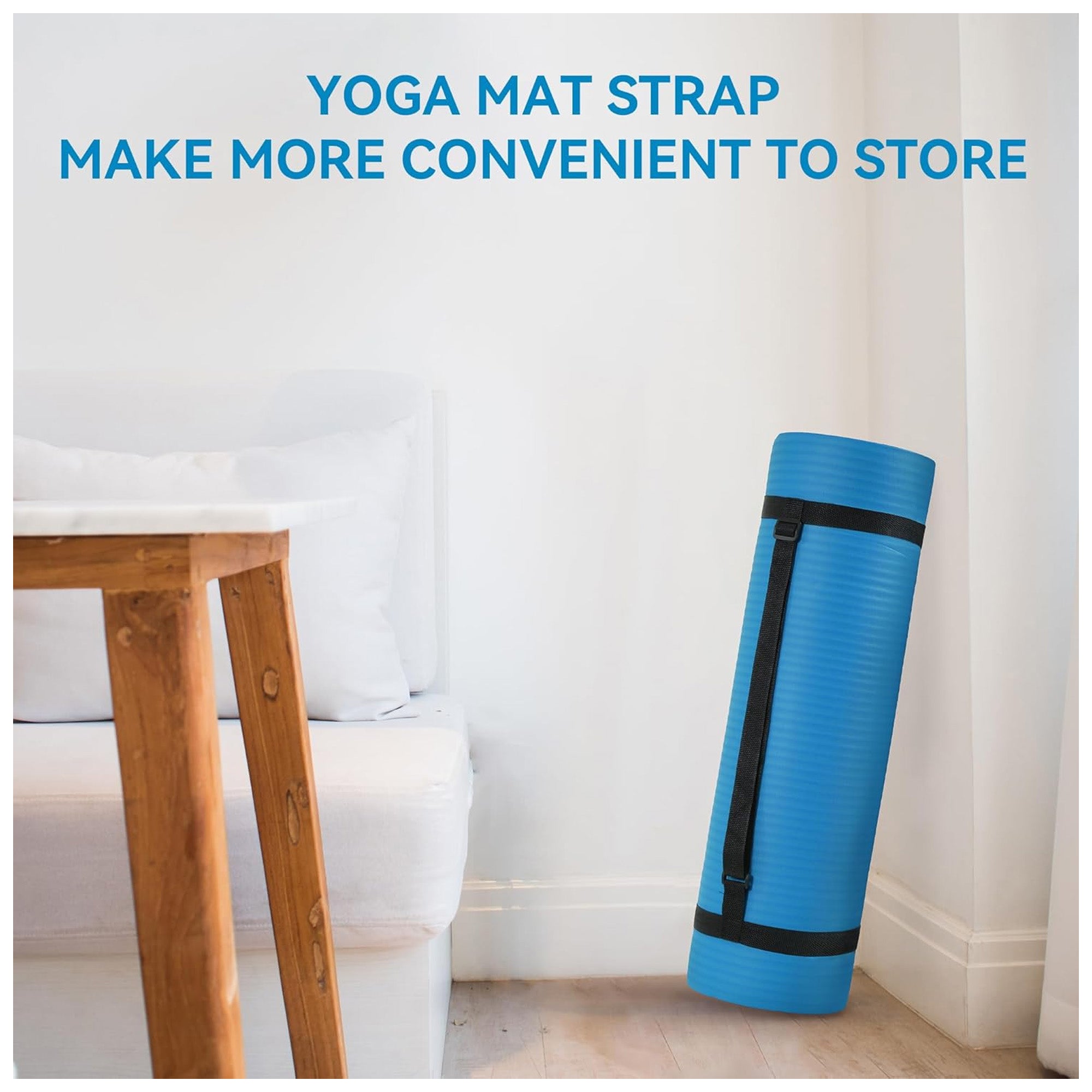 Fitvids 1/2-Inch Thick High Density Exercise Yoga Mat, Carrying Strap (Open Box) - VMInnovations