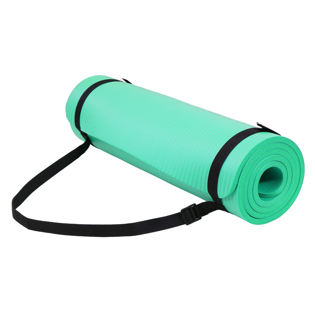 Fitvids 1/2" Thick High Density Exercise Yoga Mat with Carrying Strap (Open Box)
