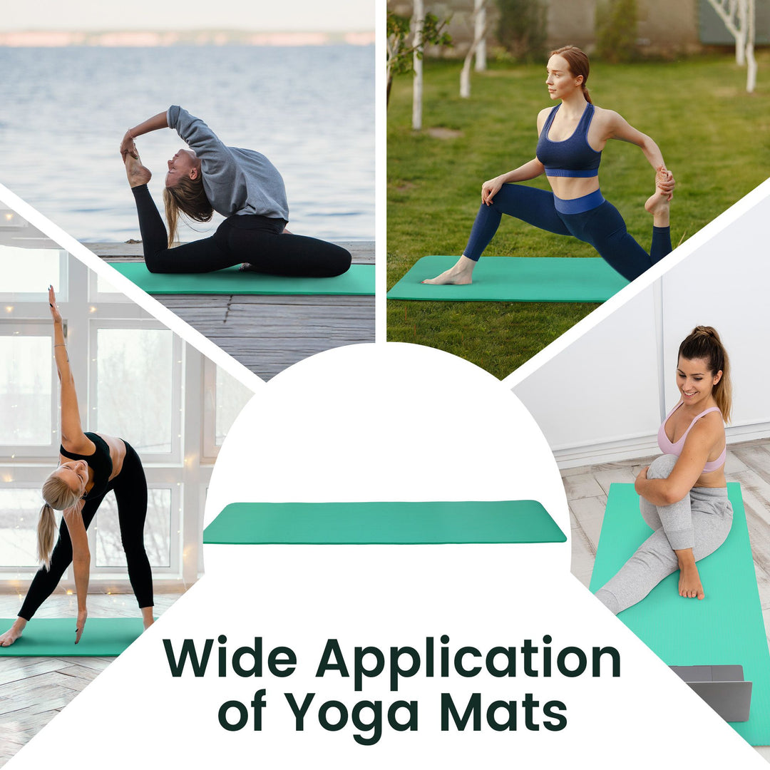 Fitvids 1/2-Inch Thick High Density Exercise Yoga Mat with Carrying Strap, Aqua
