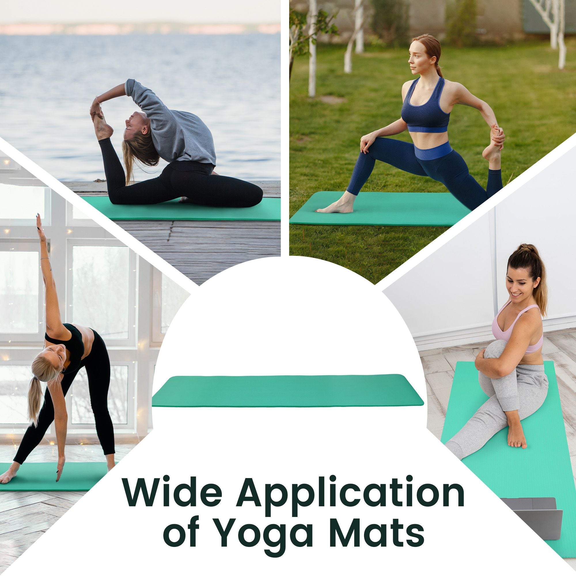 Fitvids 1/2" Thick High Density Exercise Yoga Mat with Carrying Strap (Open Box)