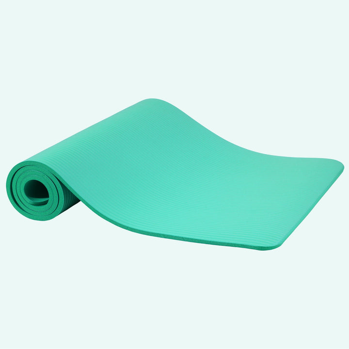 Fitvids 1/2-Inch Thick High Density Exercise Yoga Mat with Carrying Strap, Aqua
