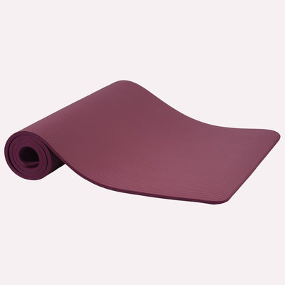 Fitvids 1/2" Thick High Density Yoga Mat, Carrying Strap, Deep Wine (Used)