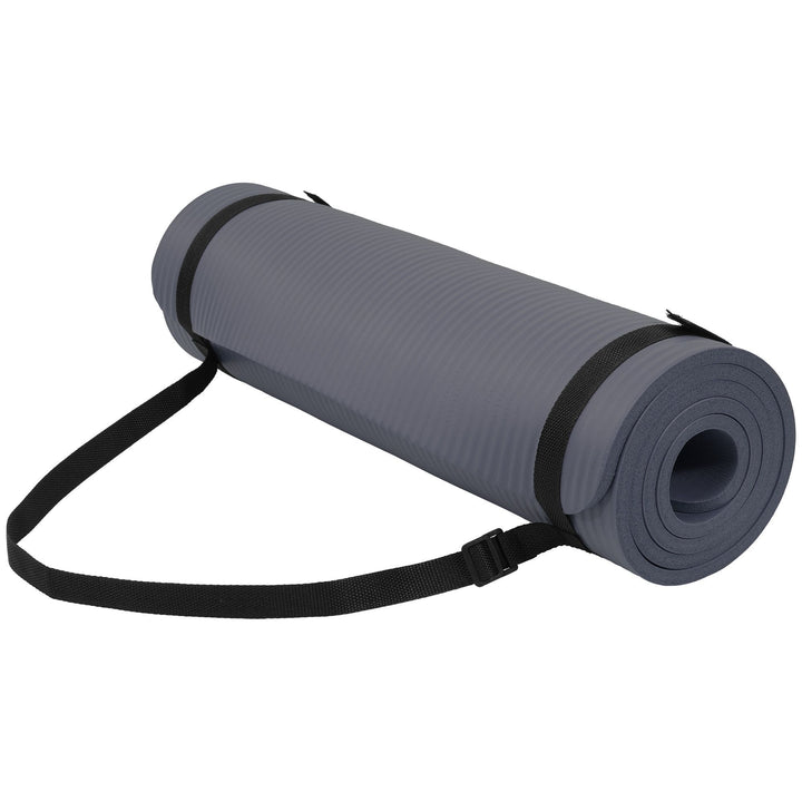 Fitvids 1/2" Thick High Density Exercise Yoga Mat, Carrying Strap (Used)