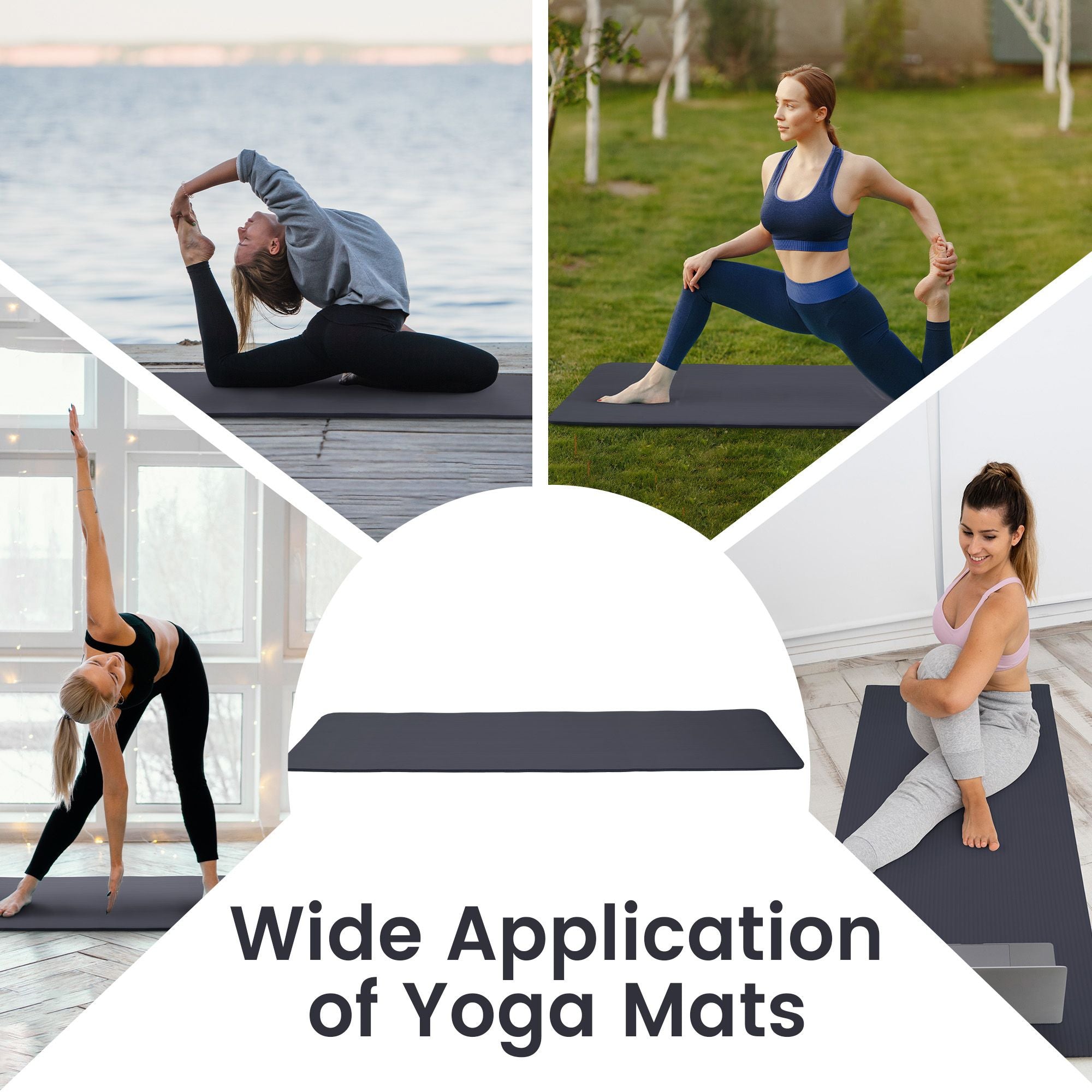 Fitvids 1/2" Thick High Density Exercise Yoga Mat, Carrying Strap (Used) - VMInnovations