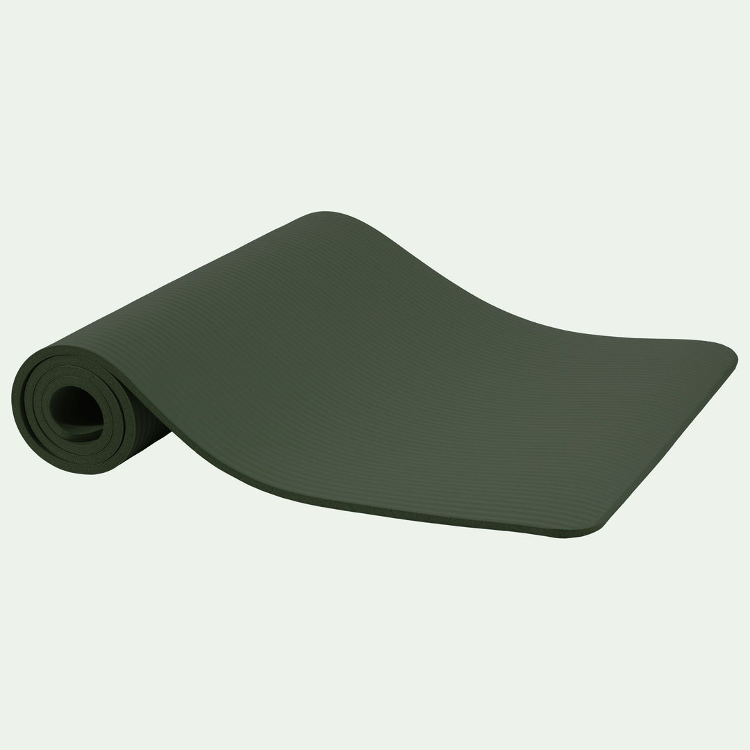 Fitvids 1/2" Thick High Density Exercise Yoga Mat, Carrying Strap, Jasper Green