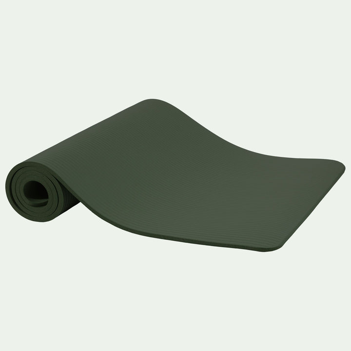 Fitvids 1/2" Thick High Density Exercise Yoga Mat, Carrying Strap, Jasper Green