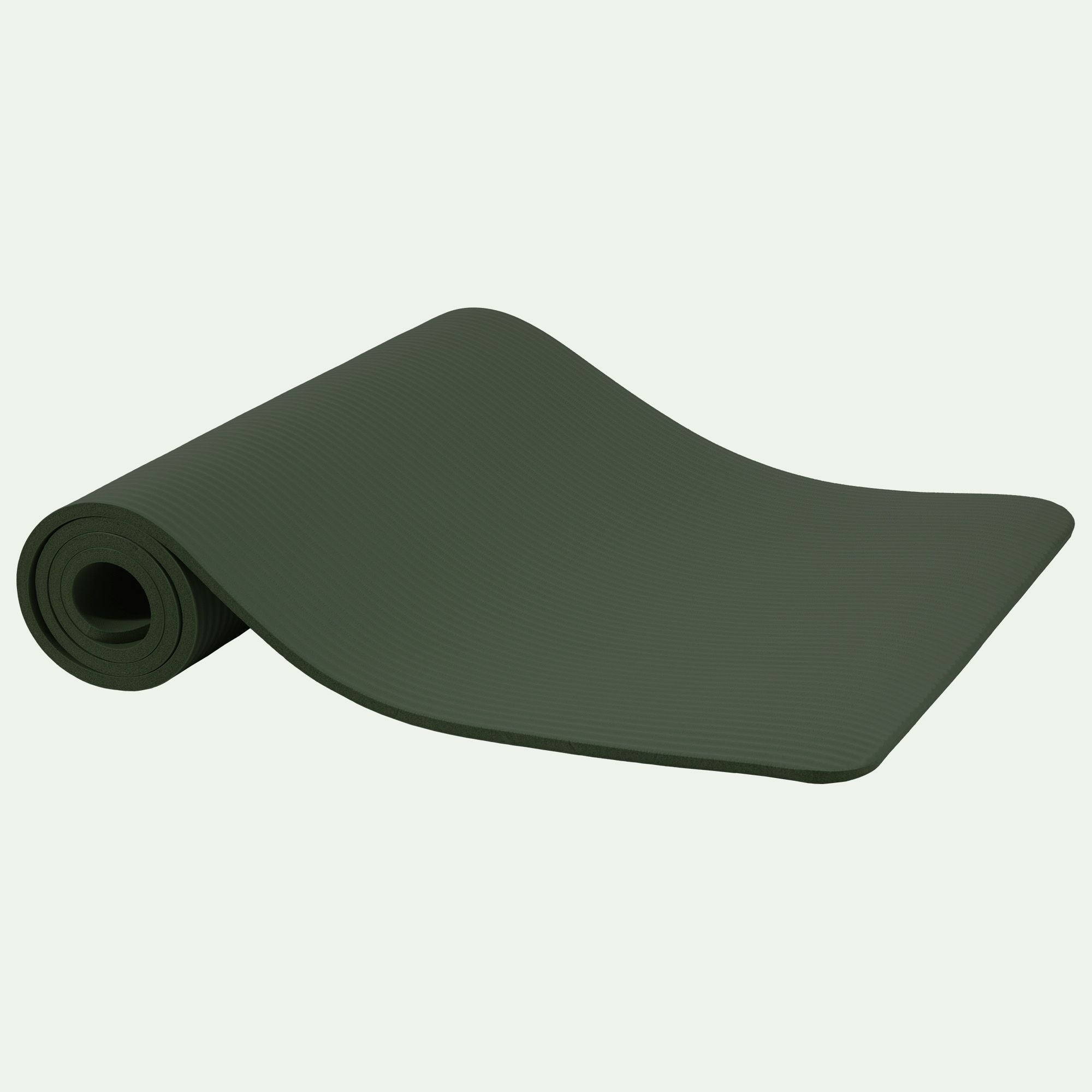 Fitvids 1/2" Thick High Density Exercise Yoga Mat, Carrying Strap, Green (Used)