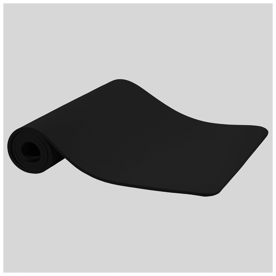 Fitvids 1/2" Thick High Density Yoga Mat, Carrying Strap, Midnight (Open Box)