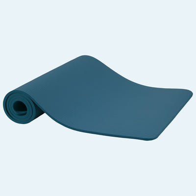 Fitvids 1/2" Thick High Density Yoga Mat, Carrying Strap, Navy Blue (Used)