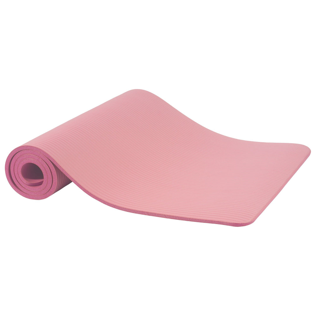 Fitvids 1/2" Thick High Density Exercise Yoga Mat, Carrying Strap Pink(Open Box)
