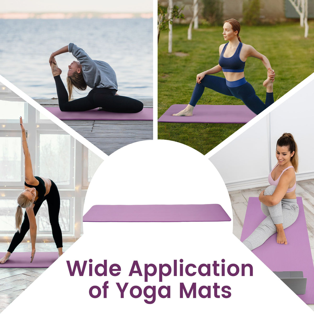 Fitvids 1/2" Thick High Density Exercise Yoga Mat, Carrying Strap (Open Box)