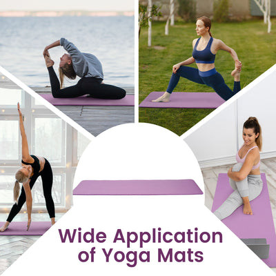 Fitvids 1/2" Thick High Density Exercise Yoga Mat, Carrying Strap, Purple (Used) - VMInnovations