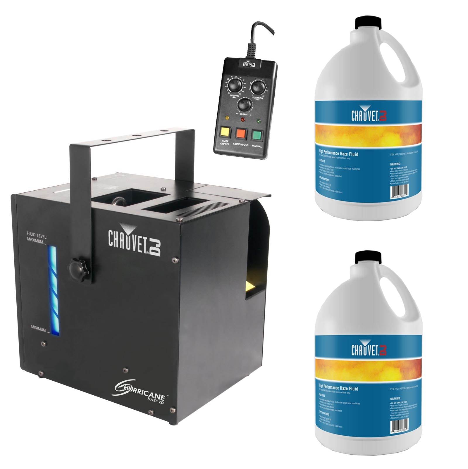 CHAUVET DJ Hurricane 533 Watt Haze 2D Water-Based Haze Machine, 2 Gal HFG Fluids - VMInnovations