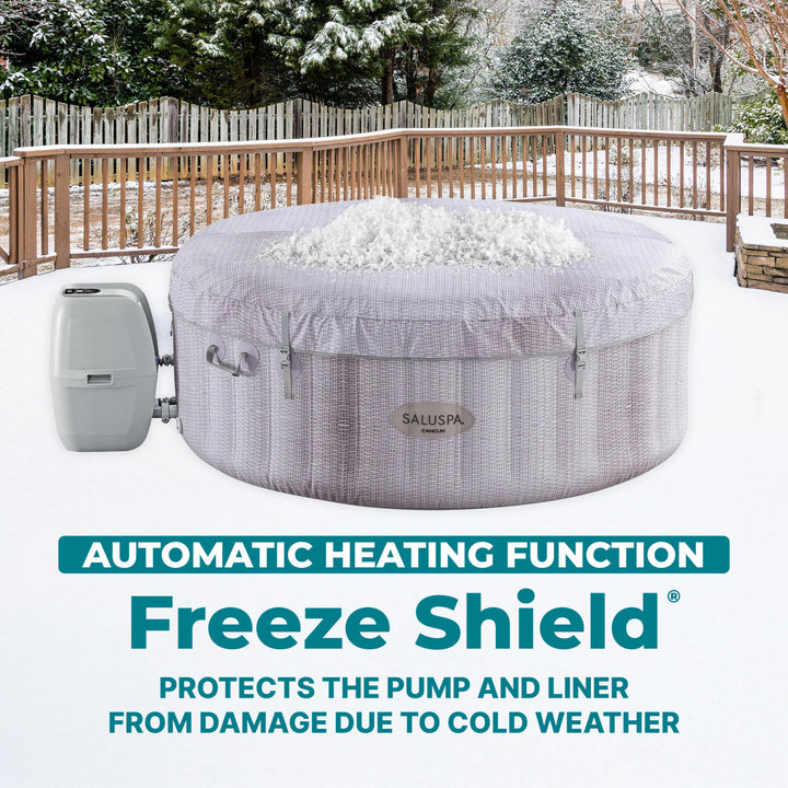 Bestway SaluSpa Cancun 2-4 Person Inflatable Hot Tub, Round Energy-Efficient Spa
