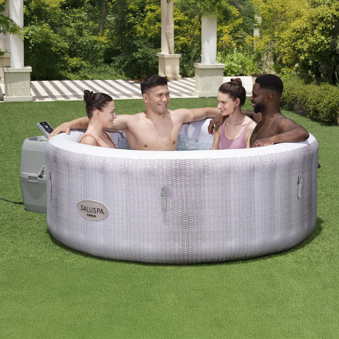 Bestway SaluSpa Cancun 2-4 Person Inflatable Hot Tub, Round Energy-Efficient Spa