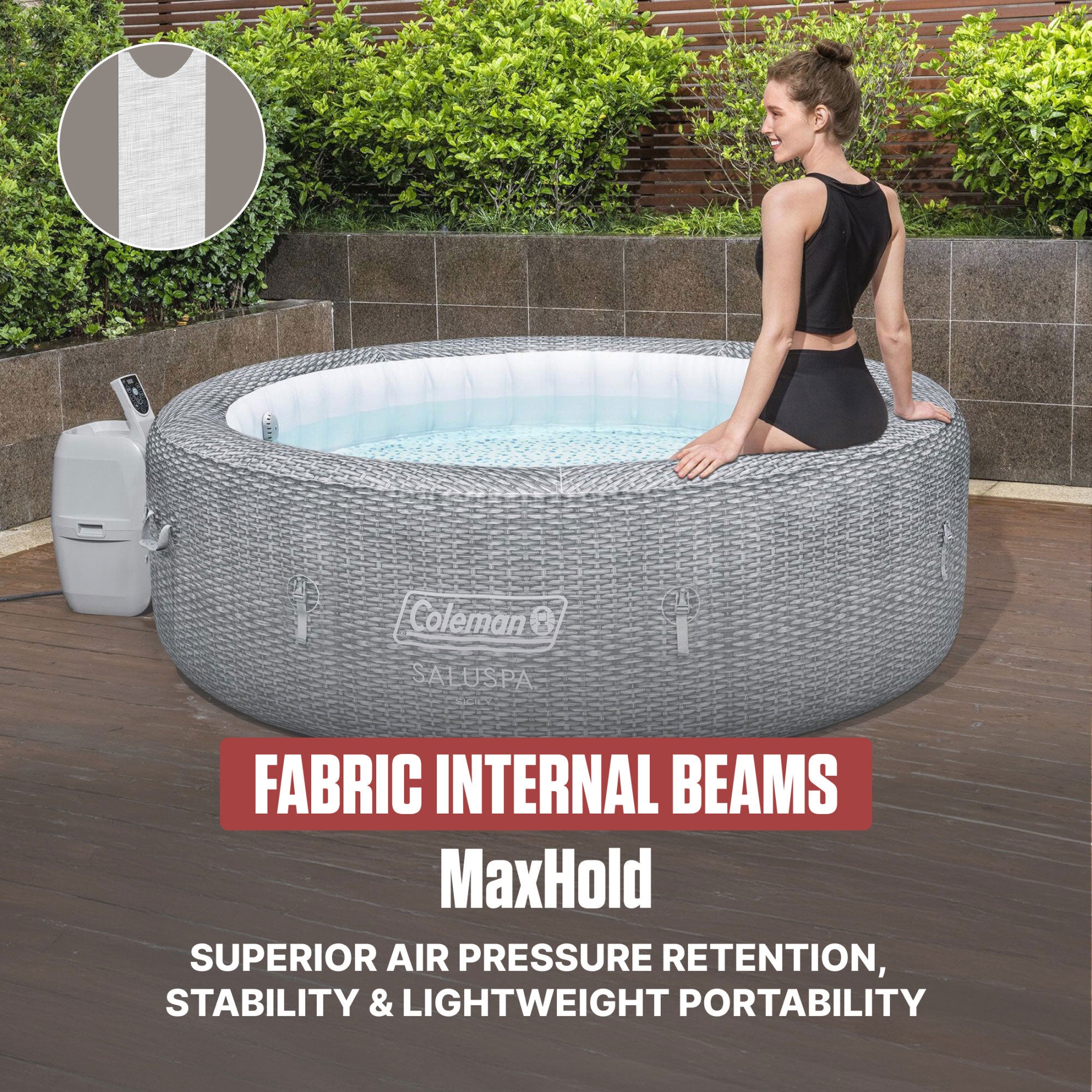 Coleman Sicily  AirJet Inflatable Hot Tub with EnergySense Cover (For Parts) - VMInnovations