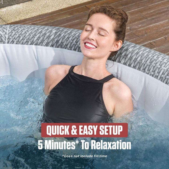 Coleman Sicily 5-7 Person AirJet Inflatable Hot Tub with EnergySense Cover, Grey