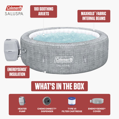 Coleman Sicily 5-7 Person AirJet Inflatable Hot Tub with EnergySense Cover(Used)