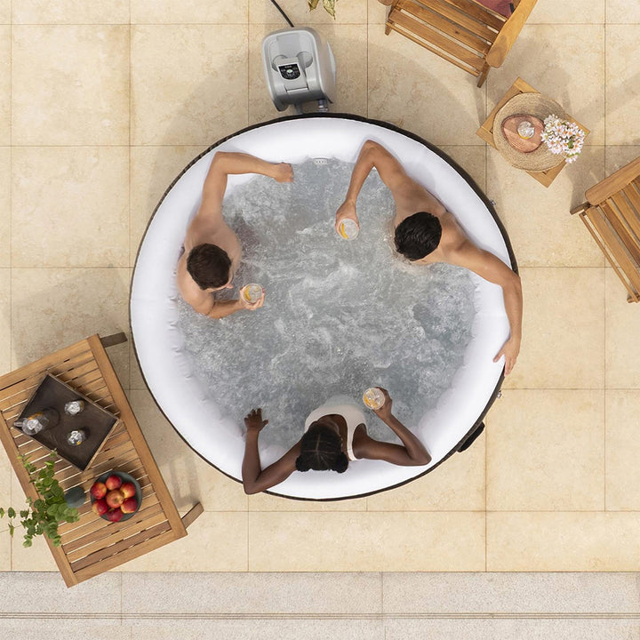 Coleman Miami 2-4 Person AirJet Inflatable Hot Tub with Cover, Black, 71"x26"