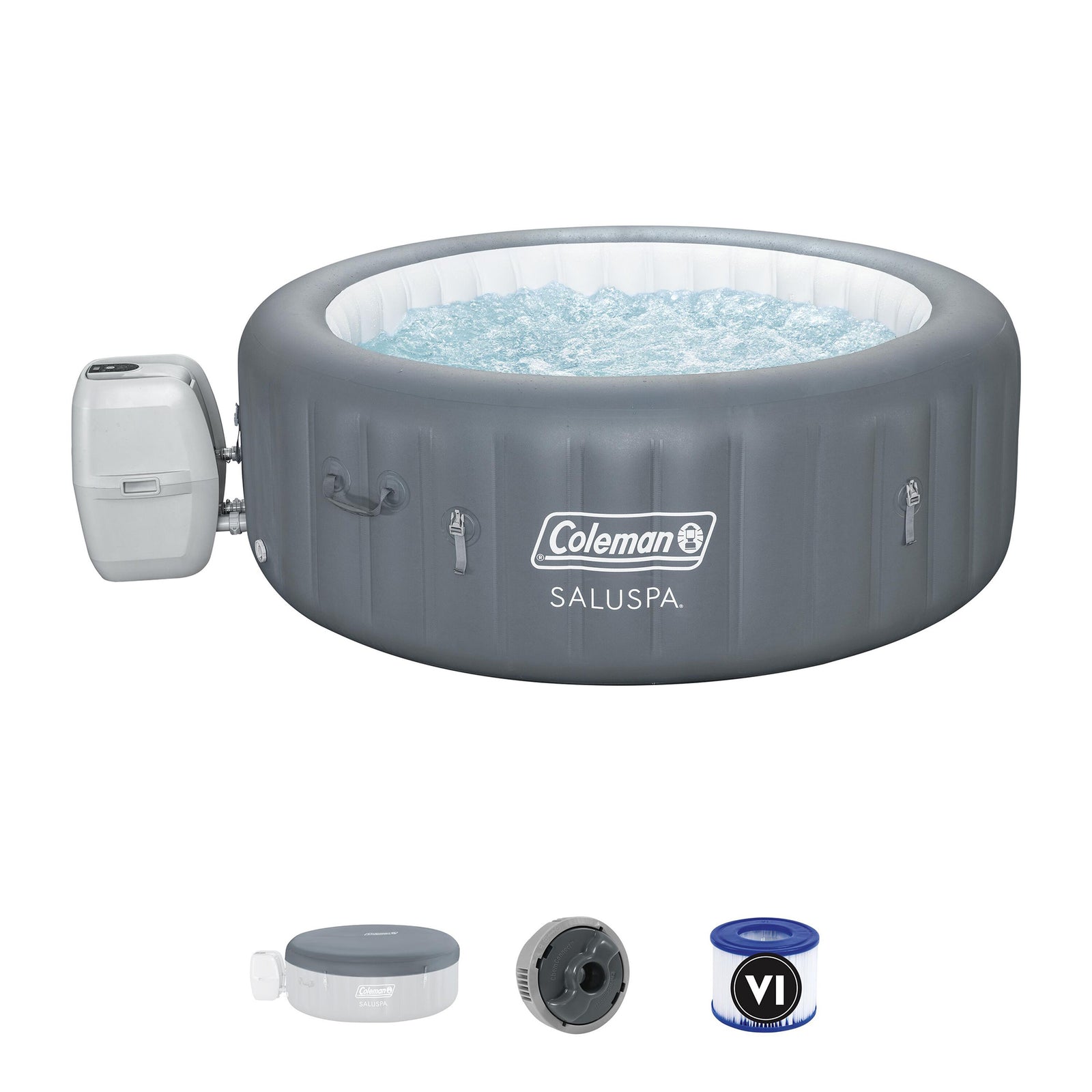 Coleman 4-6 Person  Inflatable Hot Tub w/EnergySense Cover,77"x28" (Open Box) - VMInnovations