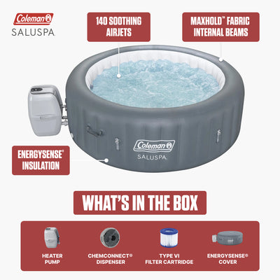 Coleman SaluSpa  AirJet Inflatable Hot Tub w/EnergySense Cover(For Parts) - VMInnovations