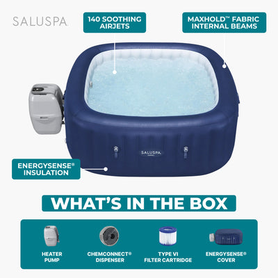 SaluSpa Hawaii Energy-Smart AirJet Inflatable Hot Tub w/ App-Control (For Parts) - VMInnovations