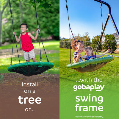 gobaplay FlyMax Saucer Tree Swing, 40" Round Outdoor Platform Saucer Seat, Green - VMInnovations
