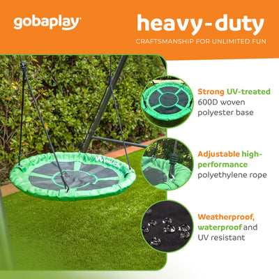 gobaplay FlyMax Saucer Tree Swing, 40" Platform Saucer Seat, Green (Open Box) - VMInnovations
