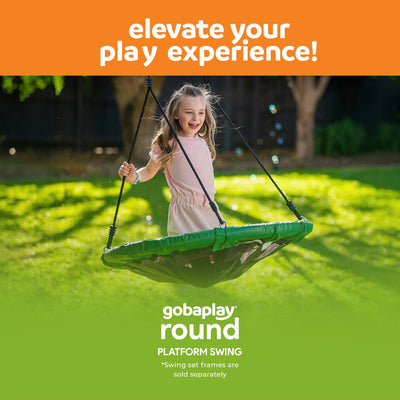 gobaplay FlyMax Saucer Tree Swing, 40" Round Outdoor Platform Saucer Seat, Green - VMInnovations
