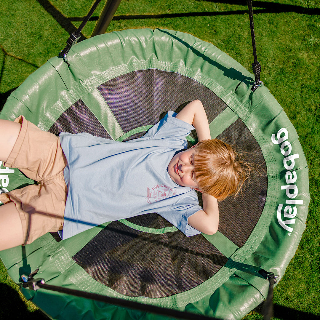 gobaplay FlyMax Saucer Tree Swing, 40" Round Outdoor Platform Saucer Seat, Green