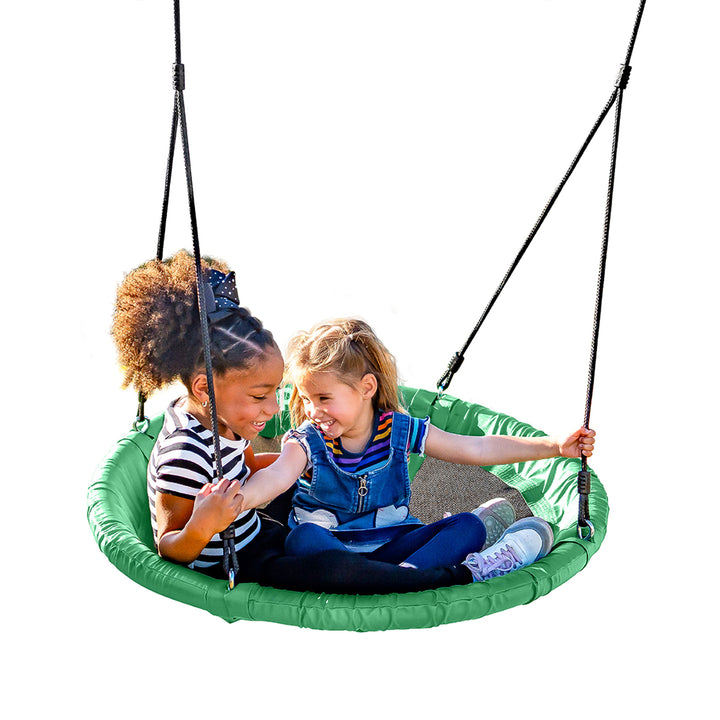 gobaplay FlyMax Saucer Tree Swing, 40" Round Outdoor Platform Saucer Seat, Green