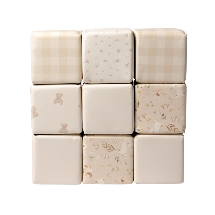 KIDKII 9pc Set Mini Builder Cubes Soft Foam Stackable Toddler Blocks (Open Box)