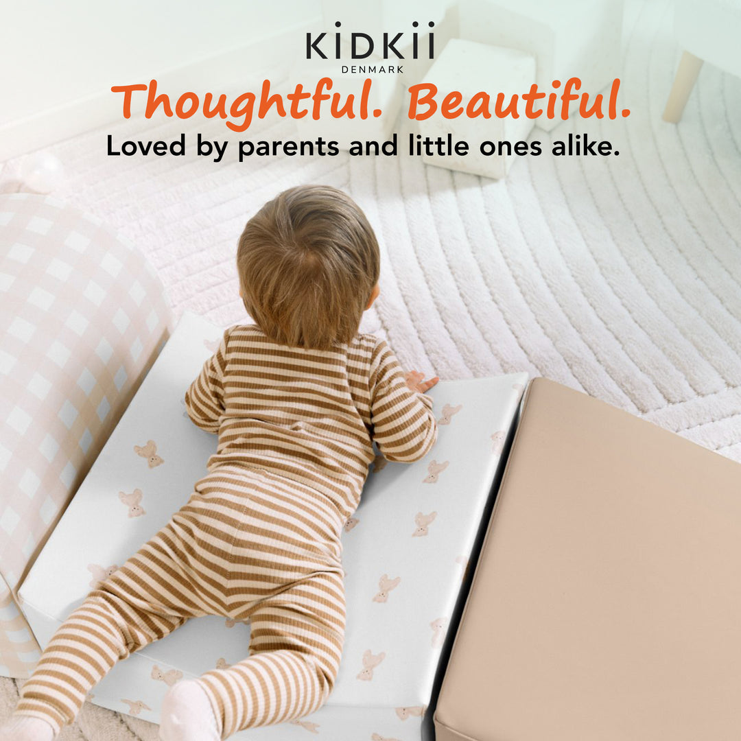 KIDKII 4 Piece Set Soft Play Original Foam Blocks for Toddlers Play Gym, Beige