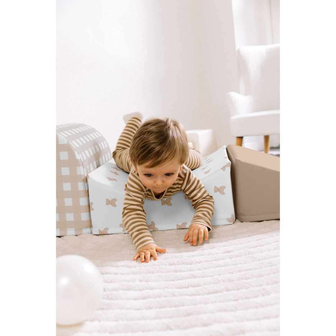 KIDKII 4 Piece Set Soft Play Original Foam Blocks for Toddlers Play Gym, Beige