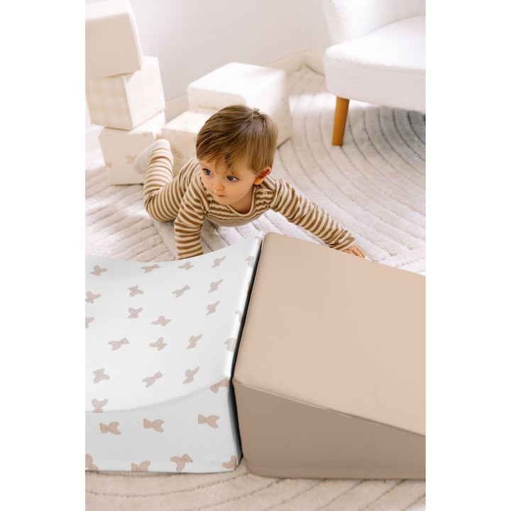 KIDKII 4 Piece Set Soft Play Original Foam Blocks for Toddlers Play Gym, Beige
