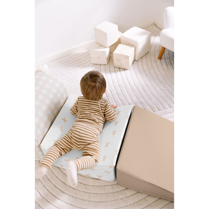 KIDKII 4 Piece Set Soft Play Original Foam Blocks for Toddlers Play Gym, Beige