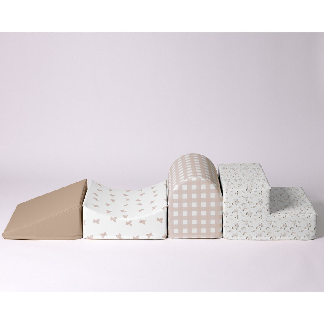 KIDKII 4 Piece Set Soft Play Original Foam Blocks for Toddlers Play Gym, Beige