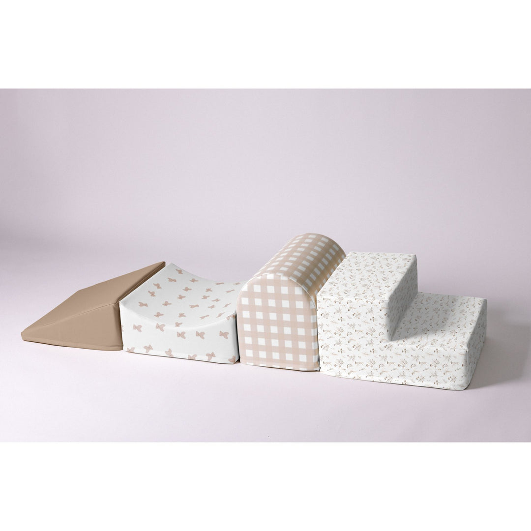 KIDKII 4 Piece Set Soft Play Original Foam Blocks for Toddlers Play Gym, Beige