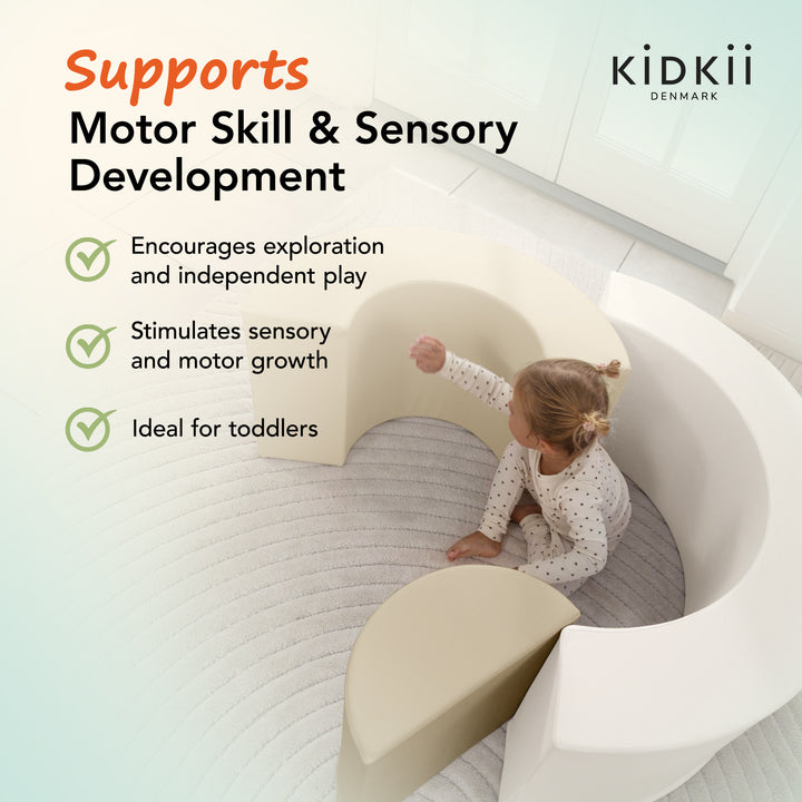 KIDKII Rainbow Classic Foam Play Blocks, Indoor Climber Set for Toddlers, Beige