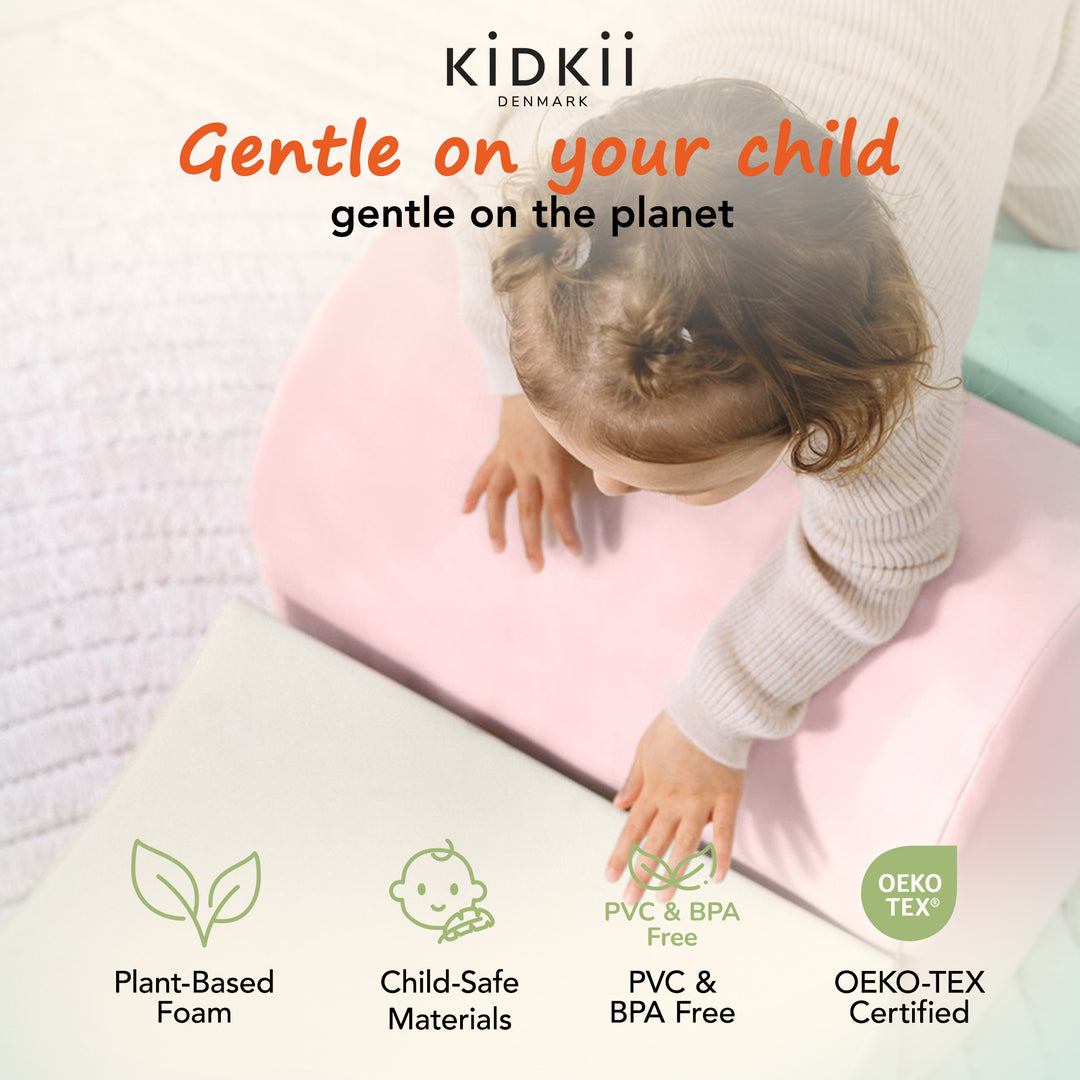 KIDKII 4 Piece Set Soft Play Original Foam Blocks for Toddlers Play Gym, Pastel