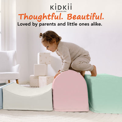 KIDKII 4 Piece Set Soft Play Original Foam Blocks for Toddlers Play Gym, Pastel - VMInnovations