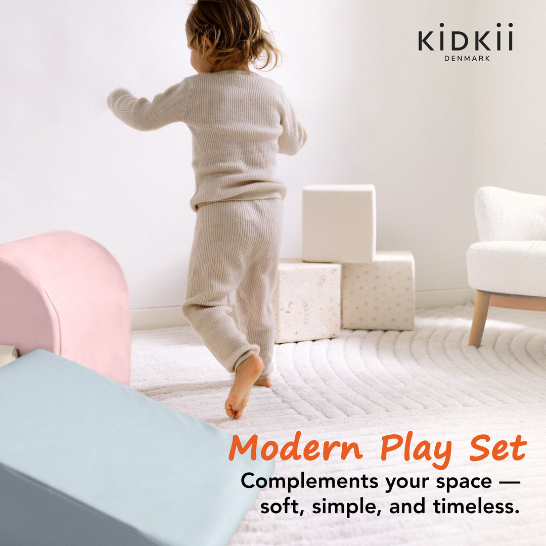KIDKII 4 Piece Set Soft Play Original Foam Blocks for Toddlers Play Gym, Pastel